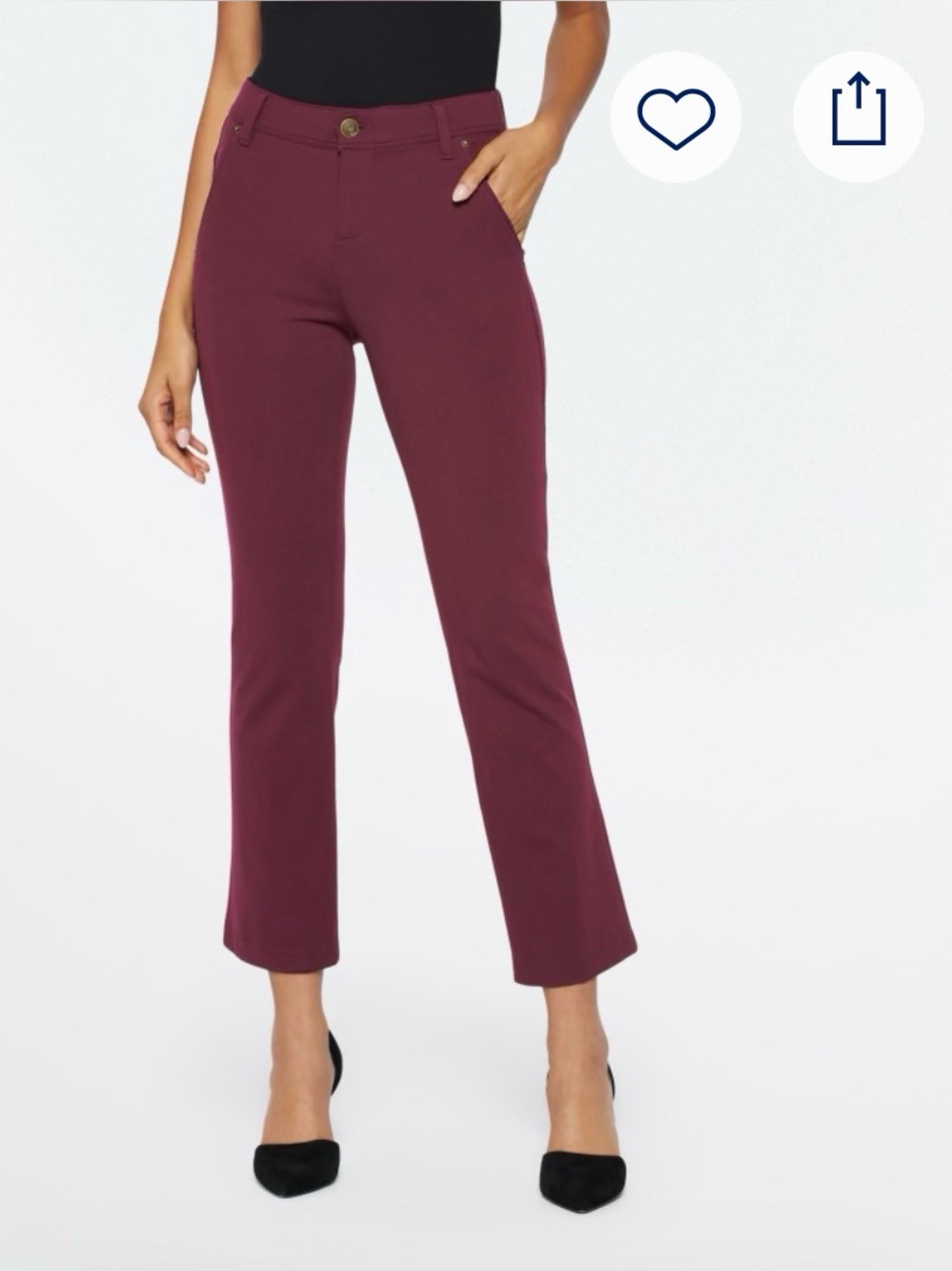 one 5 one Straight Leg Pants in Burgundy Wine